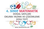 4. Sınıf Matematik Doğal Sayıları Okuma-Yazma ve Çözümleme Testi