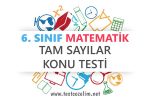 6. Sınıf Matematik Tam Sayılar Testi